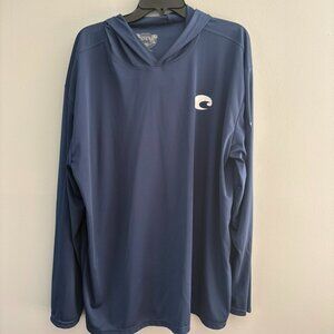 Costa Men's Performance Hoodie Long Sleeve Shirt Navy Size XXL